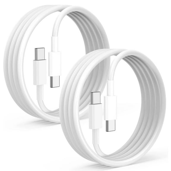 2Pack 100W USB C to USB C Cable 6 Feet Type C Fast Charging Cord for iPhone 15 Pro Max,MacBook Air,iPad Pro,Samsung Galaxy S23