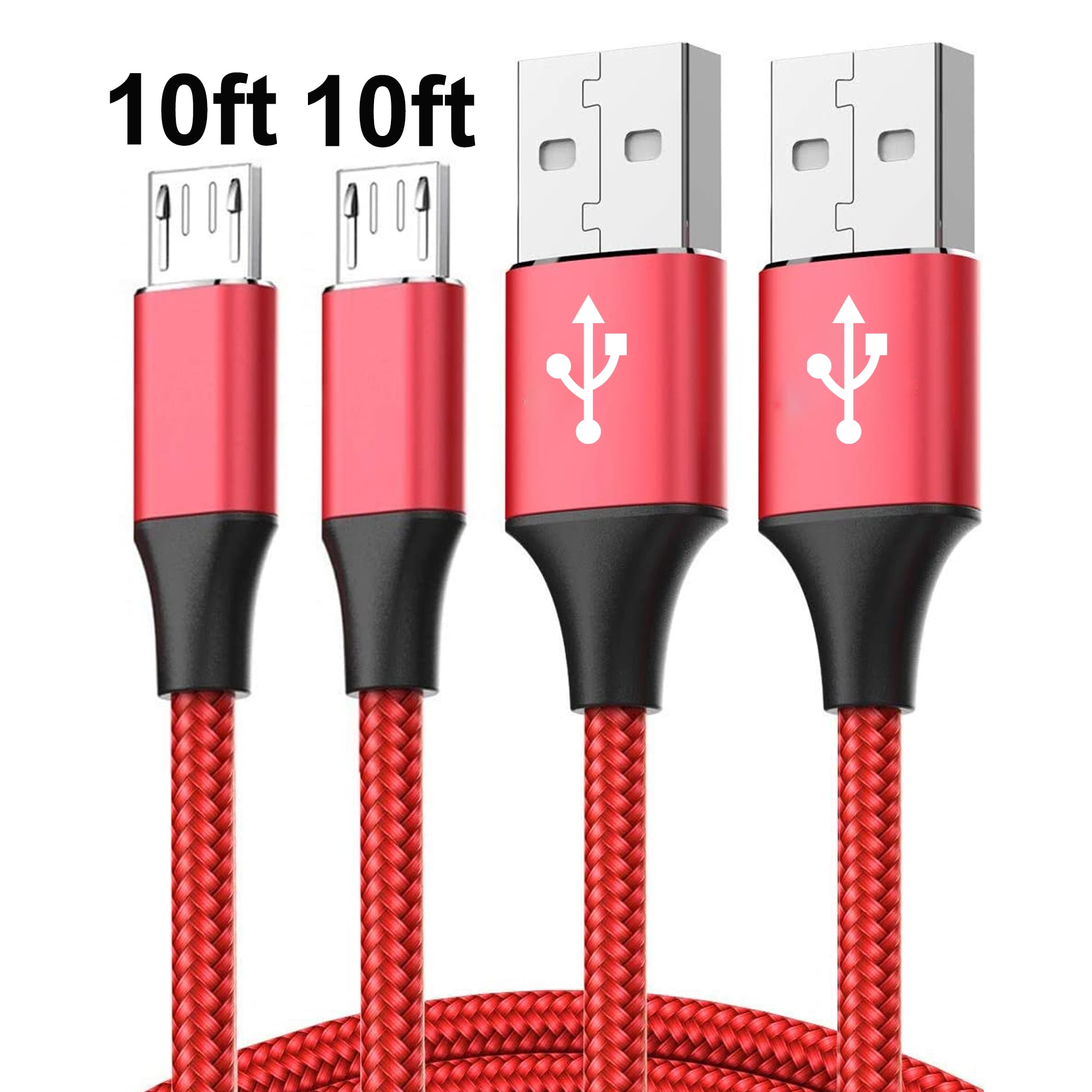 [2Pack] 10ft Micro USB Cable, XUDUO Extra Long Android Charger Cable ...