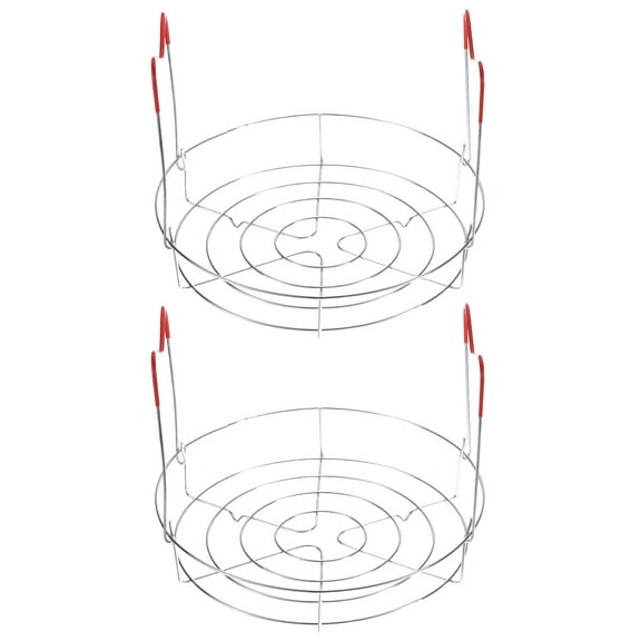 2Pack 11" Canning Rack, Steamer Canning Jar Rack with Handles, Red