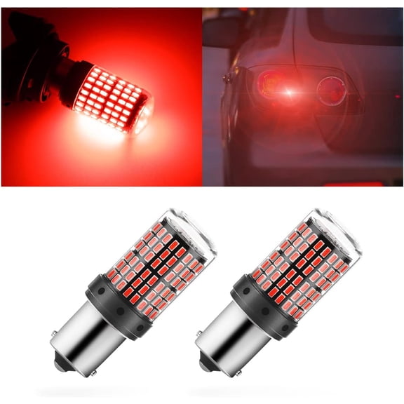 2Pack 1157 LED Brake Light Bulb, 12V-24V BAY15D Replacement Light Bulb for Reverse Brake Tail Running Parking, Universal for Car RV Trailer Boat (Red)