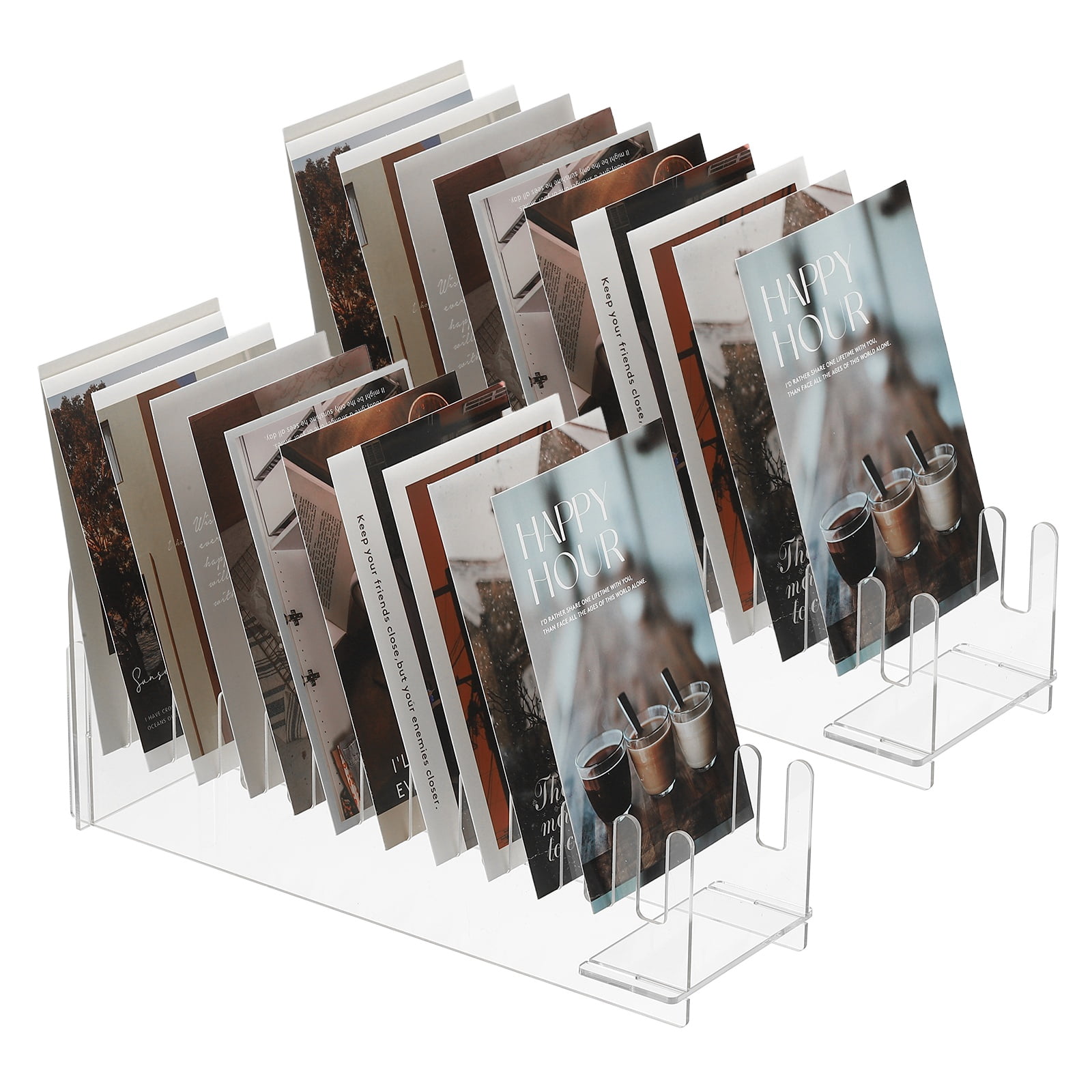 Envelope Rack Stand 2Pack 12-Tier Clear Greeting Card Display Stand, Acrylic Sticker ...