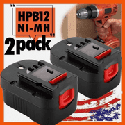 2Pack 12 Volt Battery HPB12 4.8Ah PS130 FSB12 FS120BX Replacement for B+D Power Tools