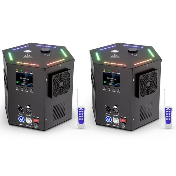 2Pack 1200W RGB LED Cold Spark Machine Firework Machine Stage Effect DMX for Wedding Party (Black)