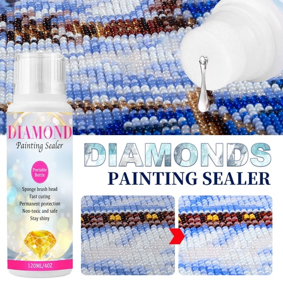 2Pack 120ml Diamond Art Painting Sealer 5D Diamond Art Painting Art Glue With Sponge Fast Drying Falling Off