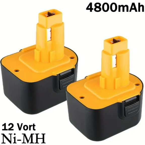 2Pack 12V 4.8Ah DC9071 Ni-Mh Replacement for DW9072 DW9071 DE9037 DE9071 DE9072 DE9074 DE9075 152250-27 397745-01 Compitable with Dewei 12V Battery Cordless Power Tools