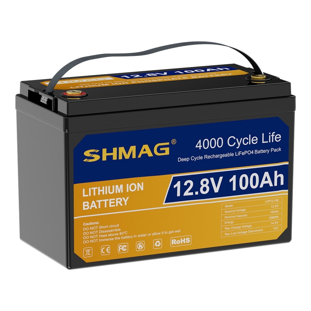 1 Pack 12V 100Ah Lithium LiFePO4 Battery,3500 Deep Cycles,1280WH for RV,Solar,off Grid,Boat,Home Energy Storage