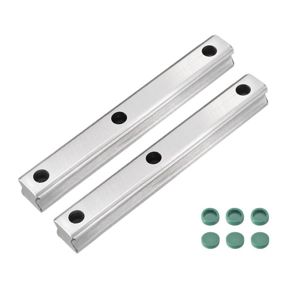 2Pack 150mm HGR20 Linear Guide Rail, Bearing Steel Linear Motion Guideway for DIY CNC Routers Lathes Mills Automatic Equipment