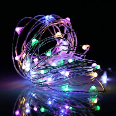 2Pack 16ft 50 LED USB Powered String Fairy Lights, Copper Wire Multicolor Decorative Lighting for Christmas Party Wedding Festival Holiday Decoration