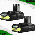 thumbnail image 1 of 2Pack 18V 3.6AH P102 Lithium-Ion Battery Replacement for Ryobi 18V P108 P107, 1 of 7