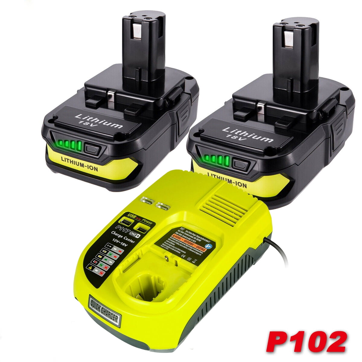 2Pack 18 Volt P102 Lithium Ion Battery replacement Liberia Ubuy