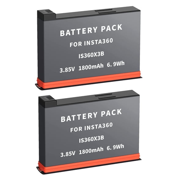 2Pack 1800mAh Rechargeable Li-ion Battery for Insta360 X3 360 Camera