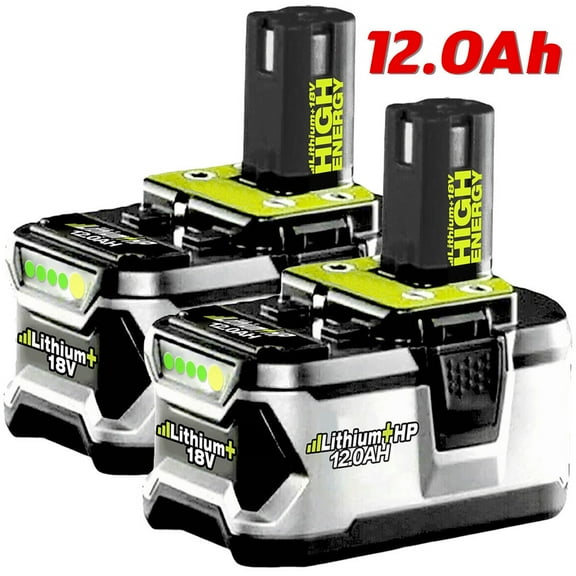 2Pack 18V 12.0Ah Battery For Ryobi P108 One  Plus P102 P103 P104 P107 P109 Lithium Ion