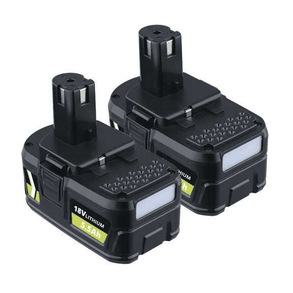 2Pack 18V 5.5Ah for Ryobi One+ P108 18 Volt Battery for Ryobi One 18V Cordless Tools