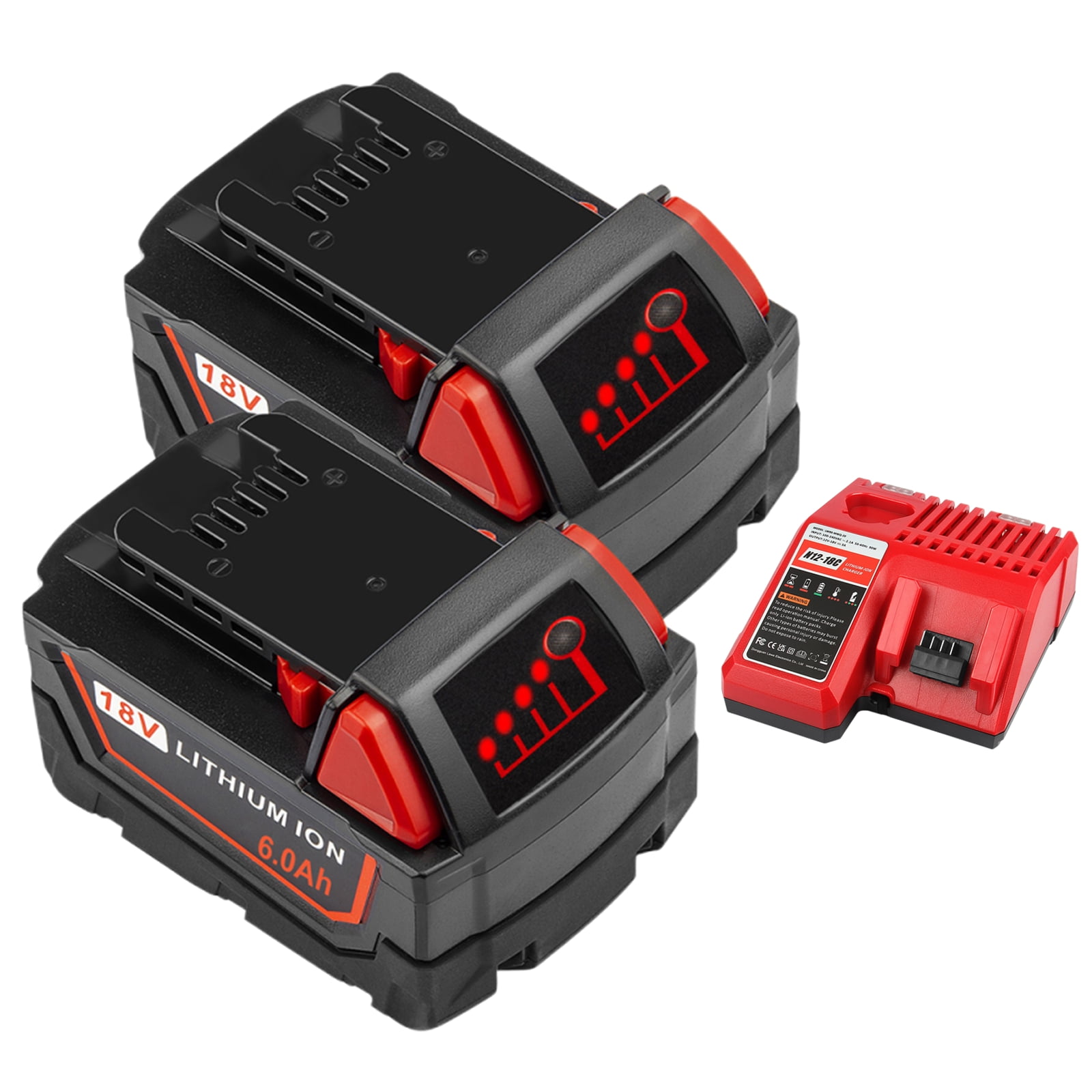 Milwaukee Battery Replacement Kit 2Pack 18V 6.0Ah with Charger M18 M12 Compatible in Nepal at NPR 21434 Rating 5