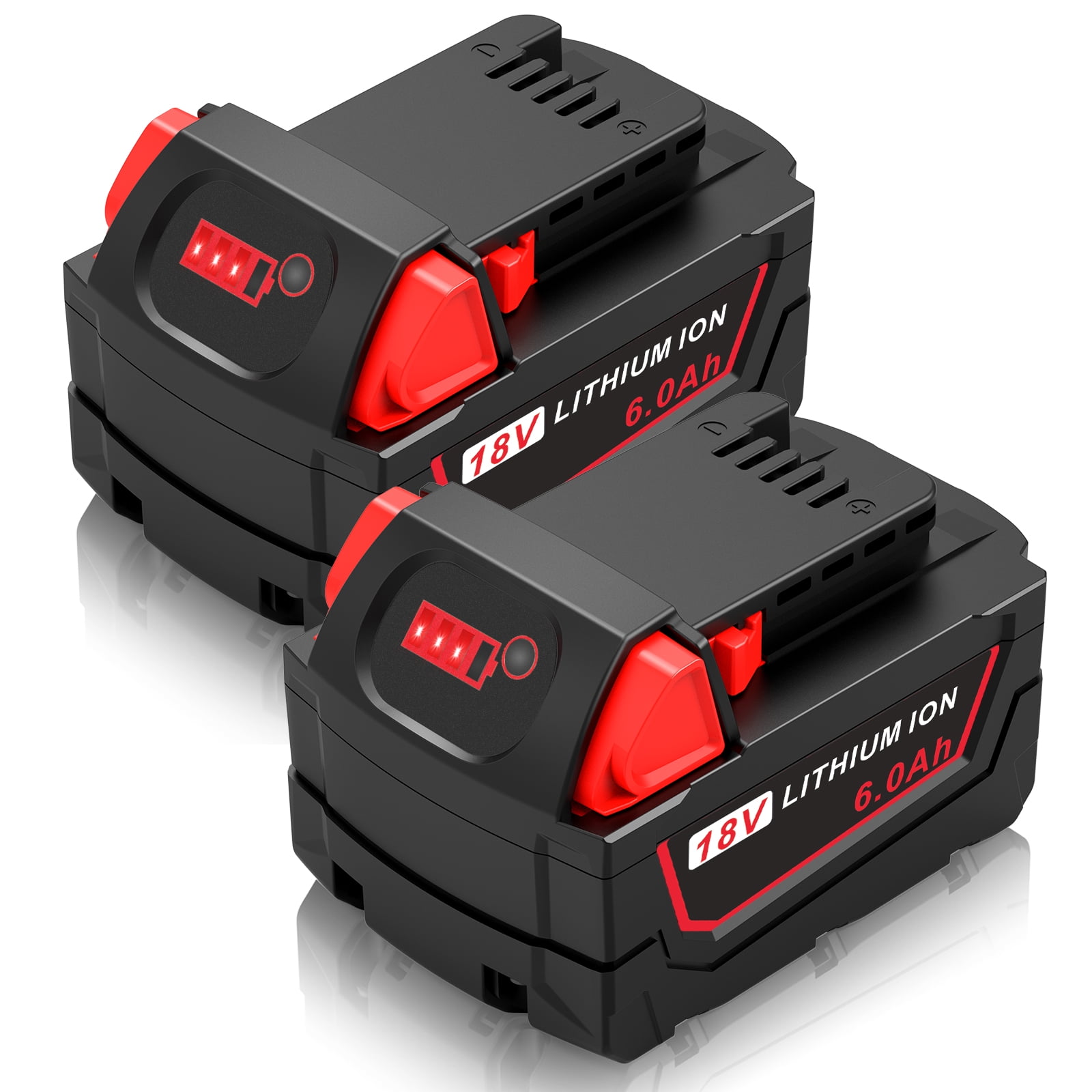 Milwaukee M 18 2Pack 18V 6000mAh High Output Replacement Battery for Cordless Power Tools Walmart