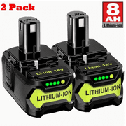 2Pack P108 8.0Ah for Ryobi 18V One Plus High Capacity Battery 18 Volt Lithium-Ion 8.0Ah
