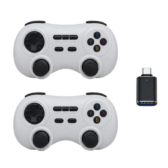 2Pack 2.4GHz Wireless Controller for PC Android, Hall Effect Joysticks and Triggers, Anti-Drift D-Input Gamepad RGPad02
