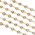 thumbnail image 1 of 2Pack 2 Yards Rhinestone Chain, Pink Beaded Chain with Gold Plated Brass, 1 of 6