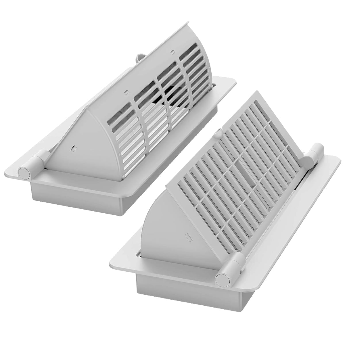 2Pack 2-in-1 Vent Deflectors & Floor Vent Covers, Adjustable Floor Register 4x10, Air Vent Deflector for Home Floor, Office, Ceiling, Tool-Free Install-White