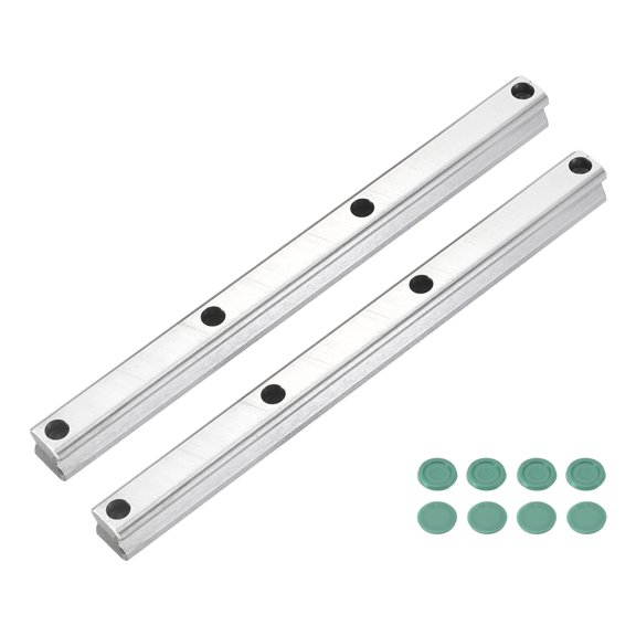 2Pack 200mm HGR15 Linear Guide Rail, Bearing Steel Linear Motion Guideway for DIY CNC Routers Lathes Mills Automatic Equipment