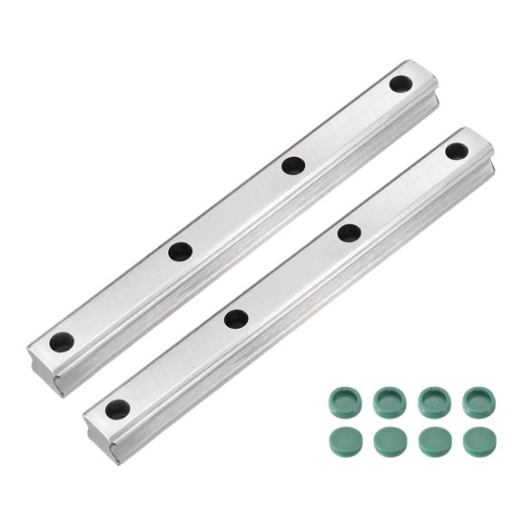 2Pack 200mm HGR20 Linear Guide Rail, Bearing Steel Linear Motion Guideway for DIY CNC Routers Lathes Mills Automatic Equipment