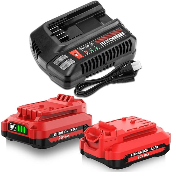2Pack 20V 3600mAh CMCB202 Replacement for Craftsman 20V V20 Battery Lithium Ion and Charger Kit CMCB202 CMCB202-2 CMCB204 CMCB204-2 CMCB201 CMCB206 CMCB209