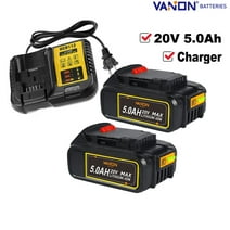 2Pack 20V MAX 5.0Ah XR Lithium Ion Battery for DEWALT DCB205 DCB200 DCB206 DCB204 and DCB112 Charger