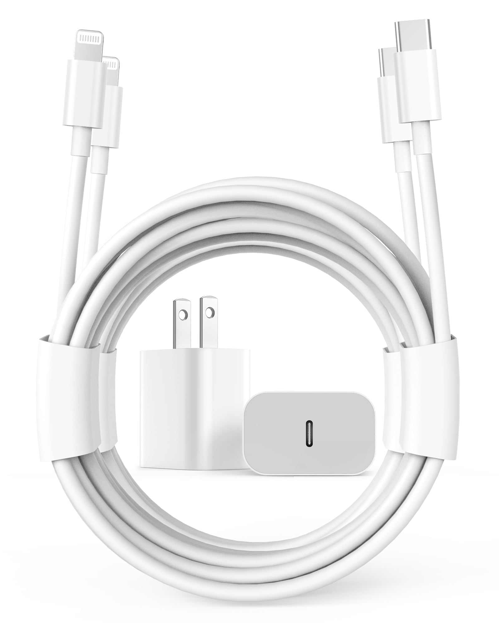 GREPHONE iPhone Charger Multipack, 2 Pack 20W PD Fast Power Plug & 6ft USB C Cord Compatible with iPhone, iPad, iPod