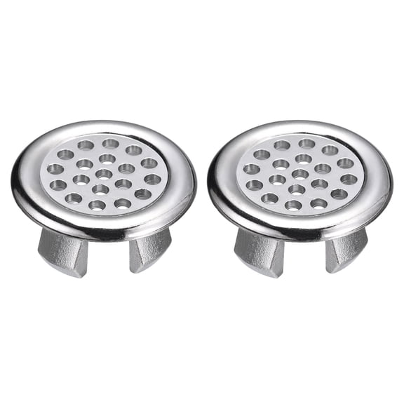 2Pack 24.8mm Sink Trim Overflow Cover Ring Hole Insert in Round Caps Silver