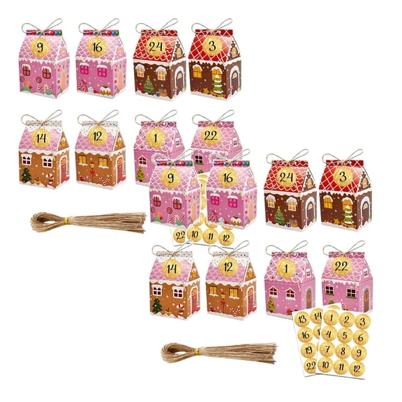 2Pack 24 Empty Advent Calendar To Fill Diy Advent Calendar 24 Days Countdown Xmas For Xmas Holiday Event & Party Home Decor