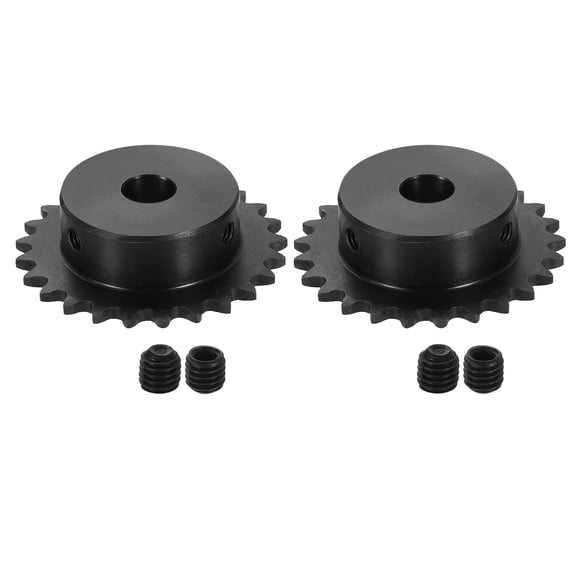 2Pack #25 Chain Roller Sprocket 10mm Bore 1/4" Pitch 25 Tooth with Set Screws