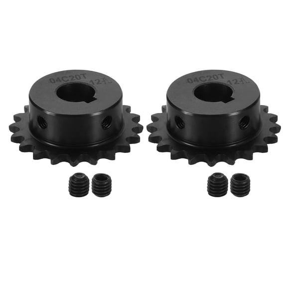 2Pack #25 Chain Roller Sprocket 12mm Bore 1/4" Pitch 20 Tooth Keyway 4 x 1.8mm
