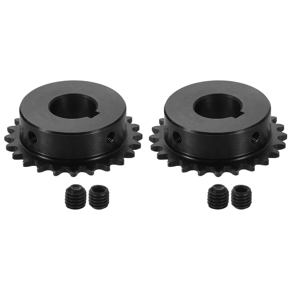 2Pack #25 Chain Roller Sprocket 17mm Bore 1/4" Pitch 24 Tooth Keyway 5 x 2.3mm