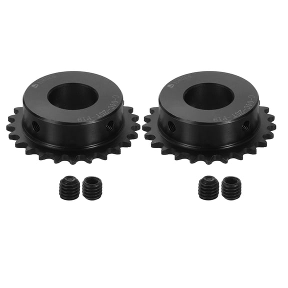 2Pack #25 Chain Roller Sprocket 19mm Bore 1/4" Pitch 25 Tooth with Set Screws