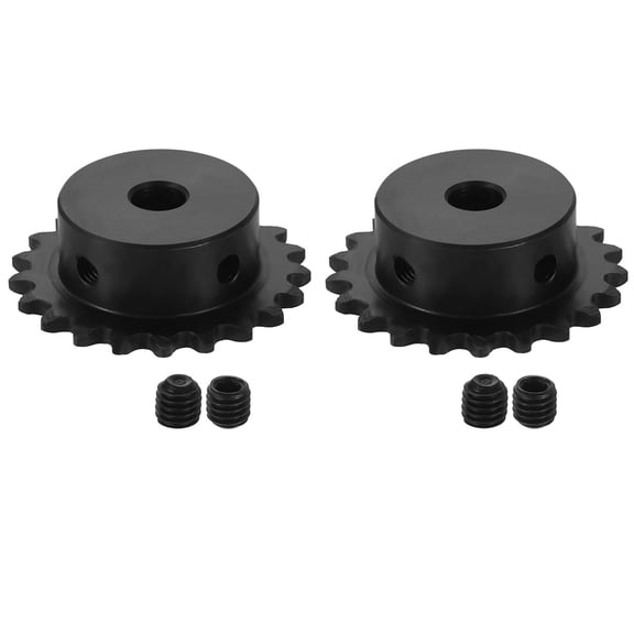 2Pack #25 Chain Roller Sprocket 8mm Bore 1/4" Pitch 21 Tooth with Set Screws