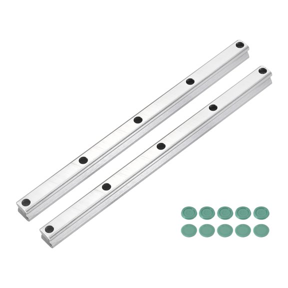 2Pack 250mm HGR15 Linear Guide Rail, Bearing Steel Linear Motion Guideway for DIY CNC Routers Lathes Mills Automatic Equipment