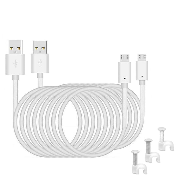 2Pack 25ft Micro USB Power Cord,Micro USB to USB Charging Cable