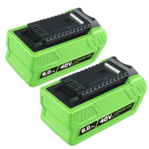 2Pack 29462 6.0Ah Li-ion Battery Replacement for Greenworks Battery 40V 29252 20202 22262 21242 with LED Indicator Light