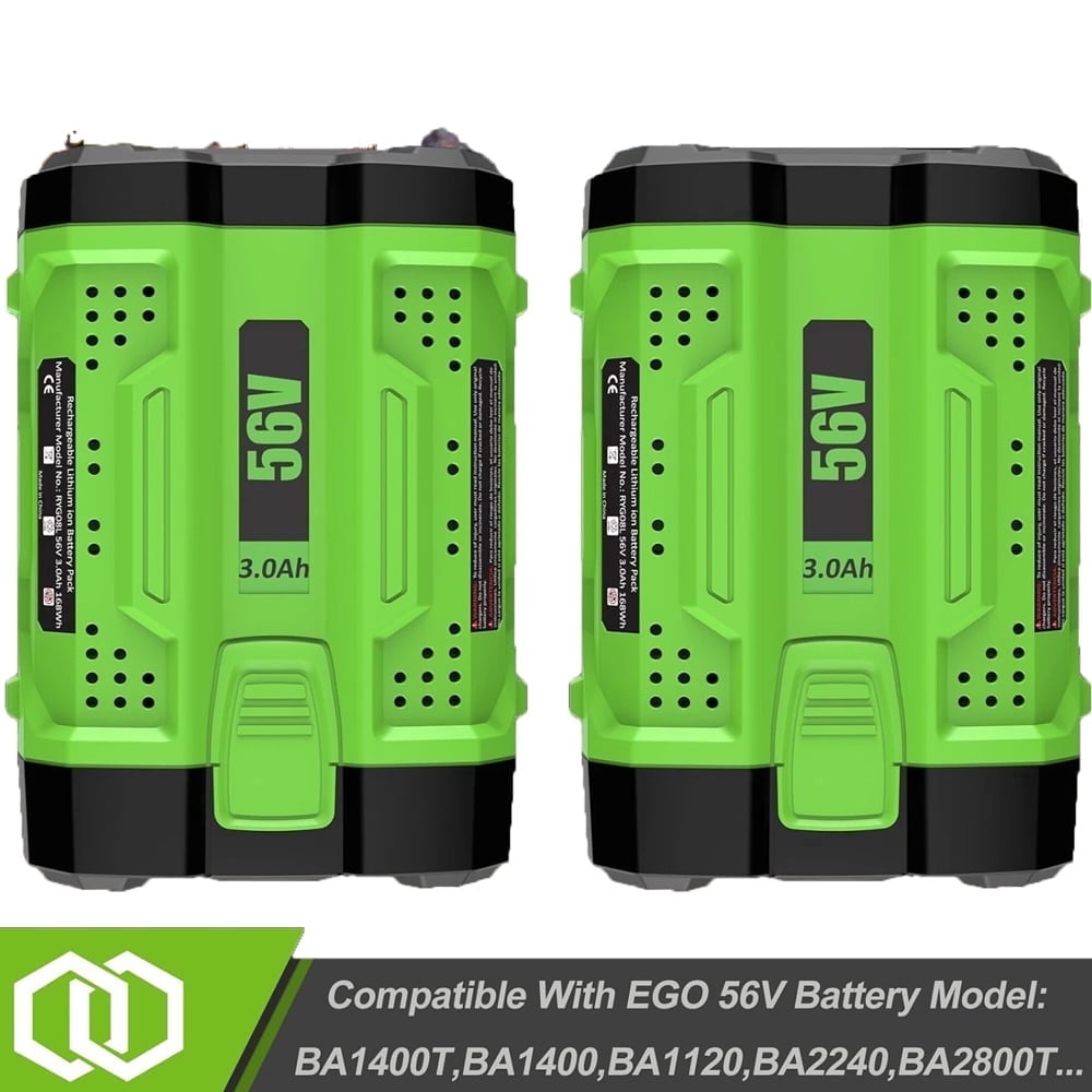 2Pack 3.0Ah Replacement Battery for EGO 56V Battery BA2800T BA4200 BA1400 56-Volt Compatible with EGO 56 Volt CS1604 CS1804 CS1403 HT2400 LB6504 LB5804 LB6500 LB4800 PH1400 Power Tools