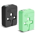 thumbnail image 1 of 2Pack 3 in 1 Multi Charging Cord, 3.28Ft/1M, Retractable Multi Charger Cable with IP/USB C/Micro USB, Phone Holder, Multiple Fast Charging Cable for Cell Phones, IP, Android,Tablets (Black&Green), 1 of 8