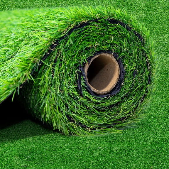 (2Pack)3.3FTx10FT Artificial Grass Rug in Bright Green, Synthetic Turf Carpet for Indoor Outdoor Garden Use