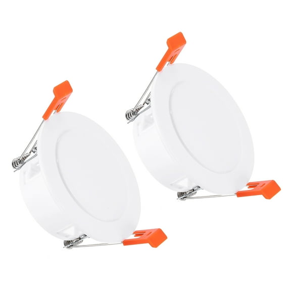2Pack 3.5" Spring Ceiling Cover Plate, Recessed Light Trim Wall Mount Downlight Hole Cap Decorative Panel with Buckle Suitable for 2.8-3.1" Round Hole Glass Ceiling Openings, White