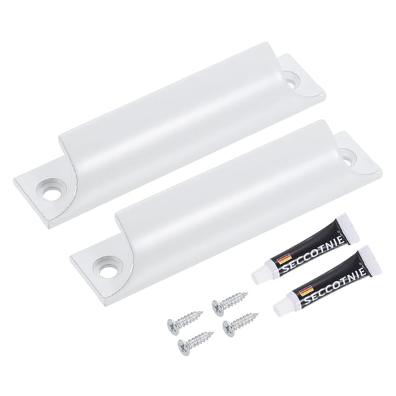 2Pack 3.5inch Drawer Pulls Handles with Mounted Screw Glue for Closet, White