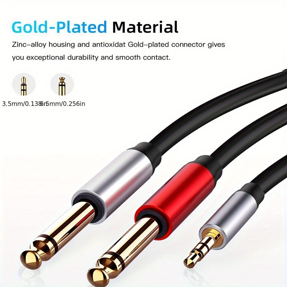 MOSWAG Sdoppiatore 6.35 TRS 6.35 Maschio a Doppio 6.35 Jack Femmina | Cavo Y Splitter per Amplificatori Chitarra Tudio DJ Cuffie Sistemi Audio Dal Vivo MOSWAG Sdoppiatore 6.35 TRS 6.35 Maschio a Doppio 6.35 Jack Femmina | Cavo Y Splitter per Amplificatori Chitarra Tudio DJ Cuffie Sistemi Audio Dal Vivo