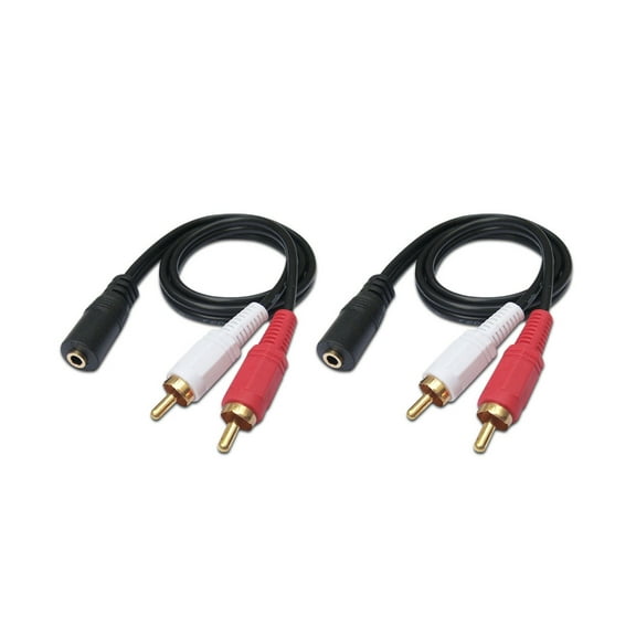 2Pack 3.5mm Female to 2RCA Male Sound Cable Stereo Adapter Cable for TV Smartphones Tablets Speakers Car AUXs Player