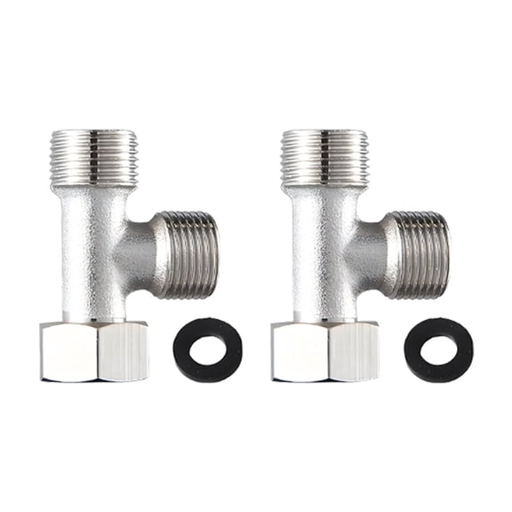 2Pack 3/8 Inch Copper T Shape Water Valves Fitting Water Distribution Tees Valves Durability Tees Connector For Sink And Dishwasher Installation