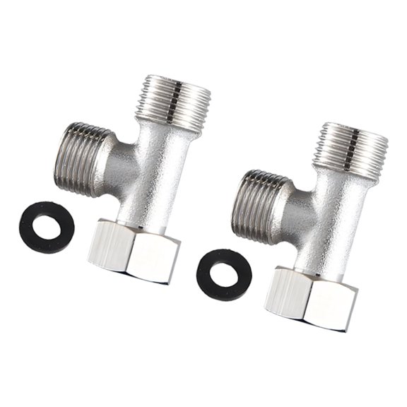 2Pack 3/8 Inch Copper Water Connector Brass Water Distribution Valves For Flexible Use In Bathroom Kitchen And Laundry Room Application