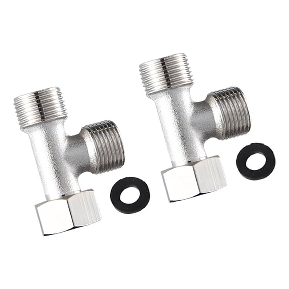 2Pack 3/8 Inch Copper Water Connector Brass Water Distribution Valves For Flexible Use In Bathroom Kitchen And Laundry Room Application