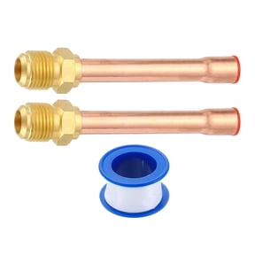 2Pack 3/8 SAE Male Thread x 3/8" OD Flare Connector with Copper Tube