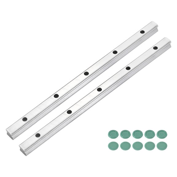 2Pack 300mm HGR15 Linear Guide Rail, Bearing Steel Linear Motion Guideway for DIY CNC Routers Lathes Mills Automatic Equipment
